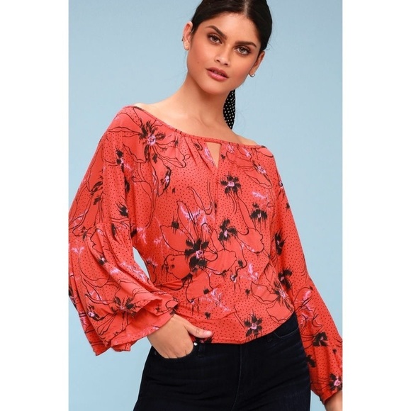 Free People Floral Last Time Bell Sleeve Top - Picture 8 of 11